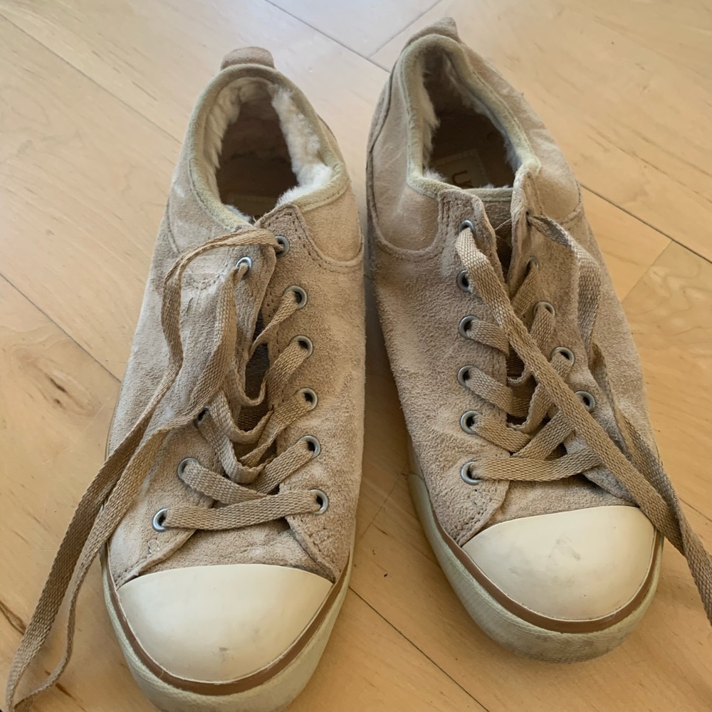 Ugg fur lined swade shoes, tan